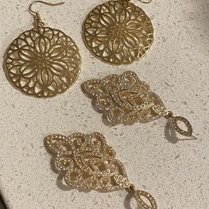 Two Pairs of Gold Earrings - Formal and Casual!